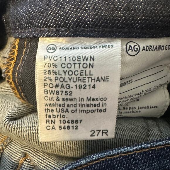 AG Adriano Goldschmied The Stilt Cigarette Slim Jeans Dark Wash Sz 27 R - Picture 7 of 7